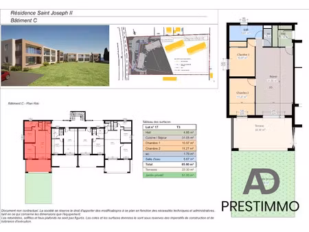 vente appartement 3 pièces 65.6 m² à borgo (20290)  238 784 €