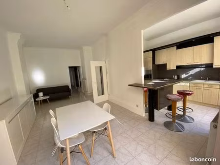 lyon 3- proche saxe gambetta - a louer grand f2 -58m2 - meublé avec terrasse plein ciel de