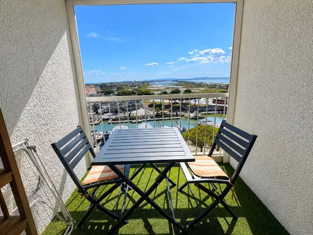 carnon beau studio renove - terrasse - parking - vue mer et