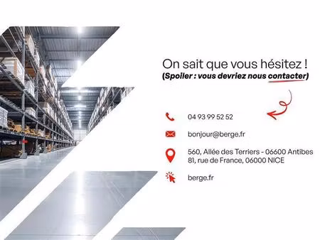 location commerce mougins 06250 368m²