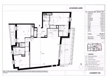 à vendre  appartement nantes 3 chambres - 108 m² - 885 000 €
