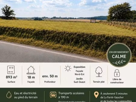 terrain constructible 890 m² – belle vue dégagée