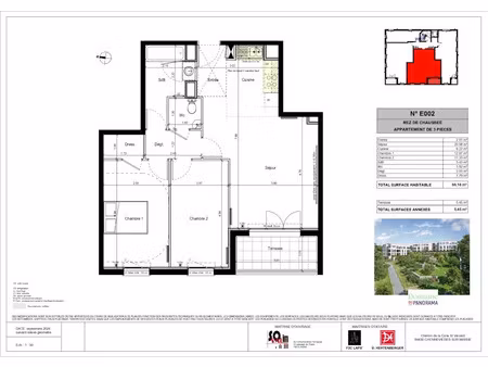 location appartement 3 pièces 66 m² à chennevieres-sur-marne (94430)  1 276 €