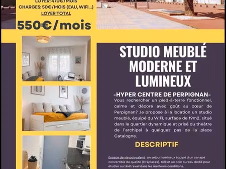 charmant studio centre ville meublé idéal étudiant prêt à emménager