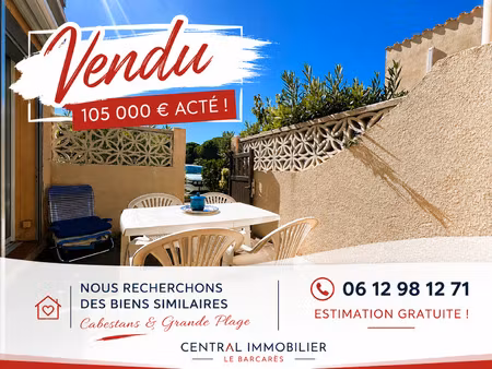 déjà vendu le barcarès grande plage joli t2 avec terrasse et