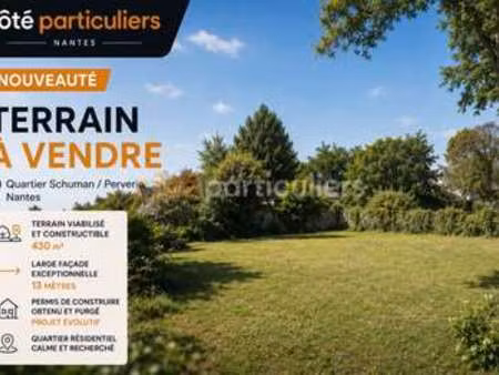 vente terrain à nantes (44000) : à vendre / 430m² nantes
