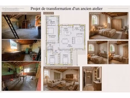 projet de maison mitoyenne 110 à 130 m² – permis purgé – jardin de 200 m² + 60m2 terrasse 