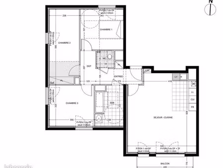 appartement 4 pièces 86 m²
