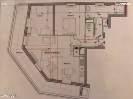 f3 meublé 60 m² + grand balcon 18 m² + parking – résidence calme et récente – gennevillier