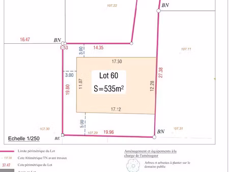 terrain +500m2 à 100 000 euros