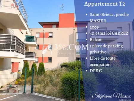 appartement t2 de 40 80 m² – balcon sud – parking