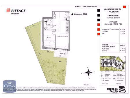 appartement à louer 2 pièces 47.07 m² - maxéville (54) - 680€