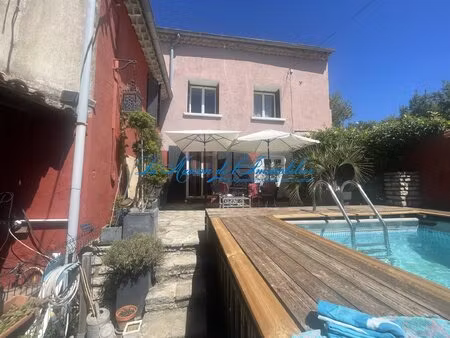 st christol les ales  maison en pierres f5 avec dépendances  chalet  piscine sur 2482 m2..