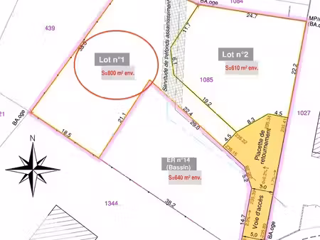 terrain à vendre de 802 00 m² les avenieres (38)