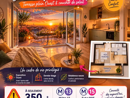 vente appartement 1 pièce 23 m² à asnieres-sur-seine (92600)  219 000 €