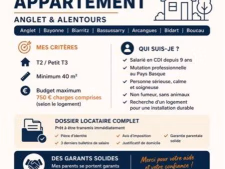 recherche appartement location anglet
