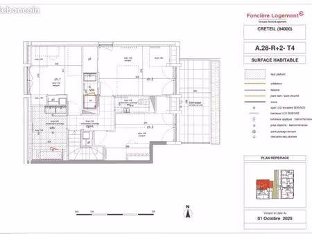 appartement 4 pièces 91 m²