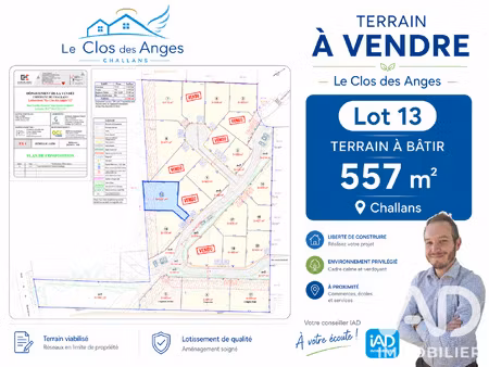 vente terrain à bâtir 557 m²