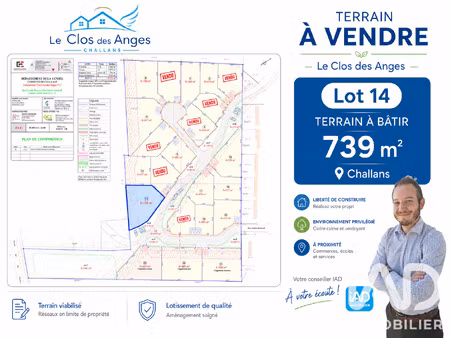 vente terrain à bâtir 739 m²