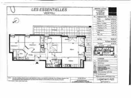 location appartement 4 pièces à beautour (44120) : à louer 4 pièces / 78m² beautour