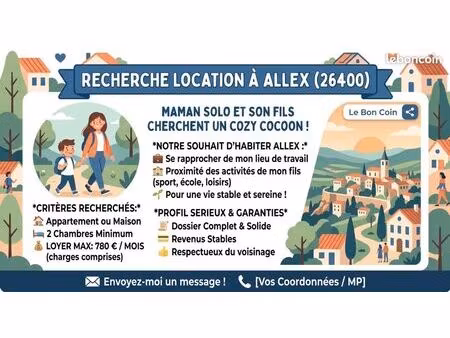 recherche location t3 / maison — allex (26400)