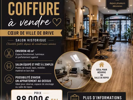 vente commerce 1 pièce 40 m² brive-la-gaillarde (19100)
