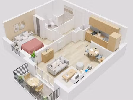 appartement 2 pièces + parking xxl sous-sol