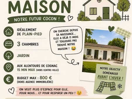 jeune couple  et sa mini exploratrice ? recherche maison