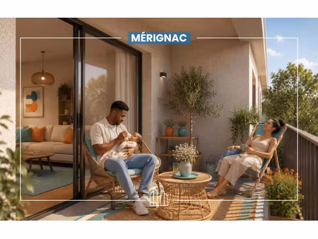 vente appartement neuf 2 pièces 40m2 mérignac - 249000 € - surface privée