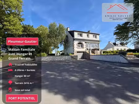 maison 113 m² avec hangar et terrain de 2 416 m²