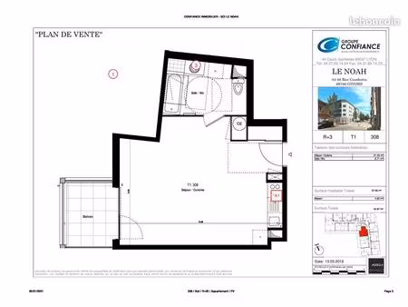 appartement -t1-37.50 m²