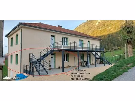 a louer t3 au rez-de-chaussee cote sud/ouest a st agnan en vercors 26420