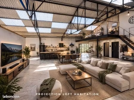 hangar / plateau de 240 m² – loft  open space  stockage – fort potentiel – brest rive droi