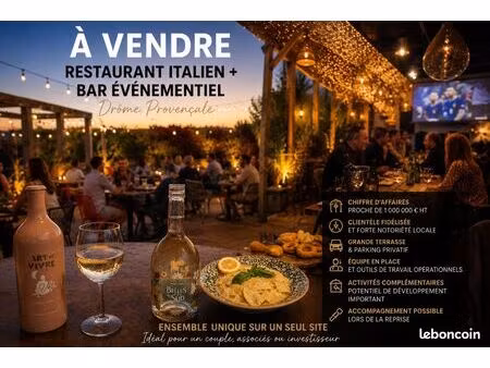 restaurant italien + bar événementiel – drôme provençale