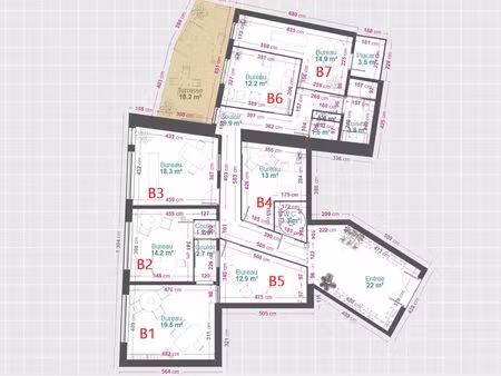 à louer – bureaux paramédicaux de 12 à 22 m² en plein cœur de muret