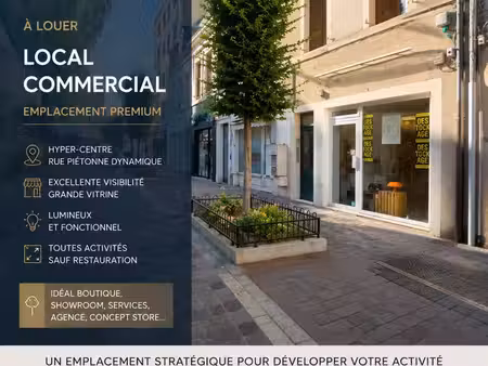 local commercial 60 m² – hypercentre châteauroux – rue piétonne – 775