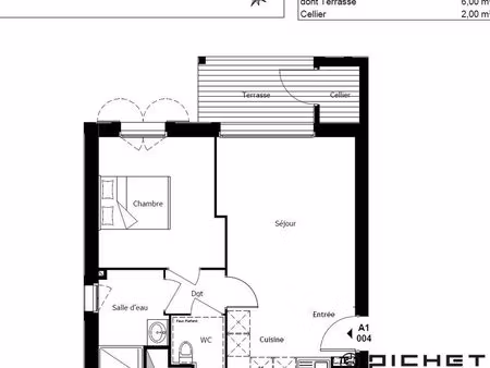 appartement 2 pièces 44 m²