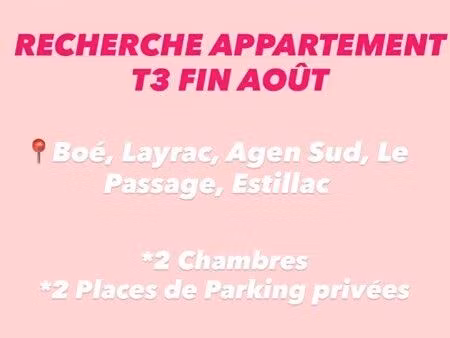 recherche appartement t3 fin août