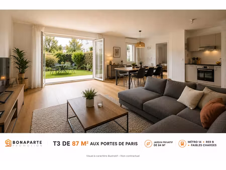 vente appartement 3 pièces 87 m² à gentilly (94250)  515 000 €