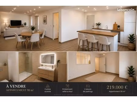 appartement lumineux f3 neuf 90m²
