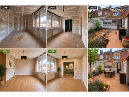maison 3 chambres entièrement rénovée – 85 m² – garage – jardin – le quesnoy