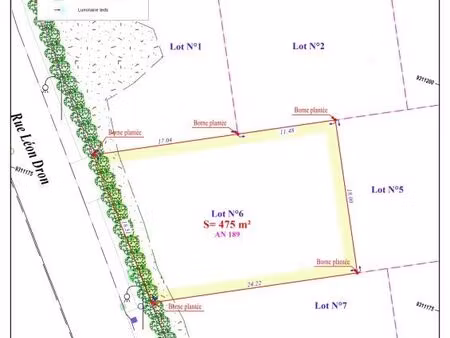 terrain 475 m² loon plage
