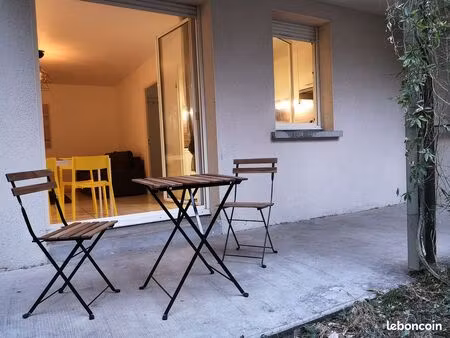 quartier sept deniers / 31200 t2 meublé en rdc 49 m2 avec terrasse et parking