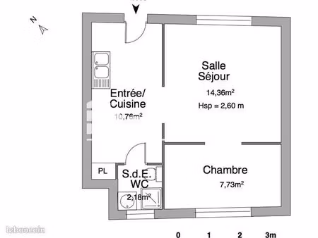 appartement 2 pièces 35 m²