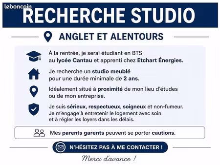 recherche de studio étudiant