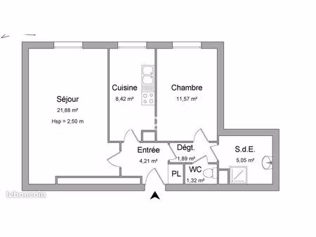 appartement 2 pièces 54.34m² à louer 1160 - courbevoie 92400