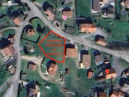 très beau terrain 1200m² idéalement placé à la bresse