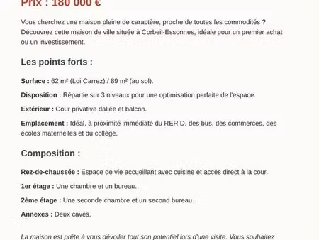 charmante maison de ville avec cour privative – corbeil-essonnes