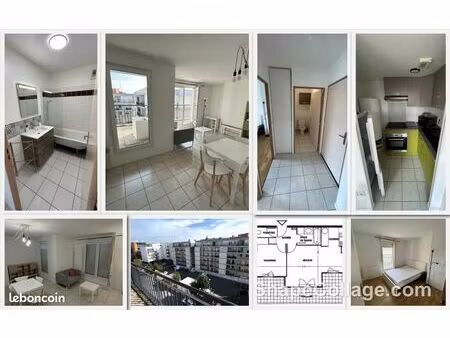 t2 meublé 39 m² avec terrasse et parking