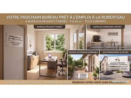 bureaux privatifs prêts à l'emploi - ouverture prochaine - robertsau